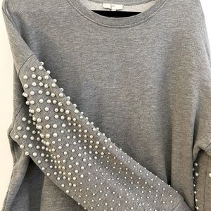 Joie pearl-detail sweatshirt, grey, size large